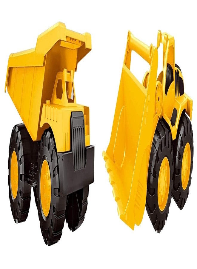 كويزار جرافة كوازار مع قلاب، لعبة مركبة هندسية وبنائية تعمل بالاحتكاك، حجم صغير 11 × 18 سم - Image 1